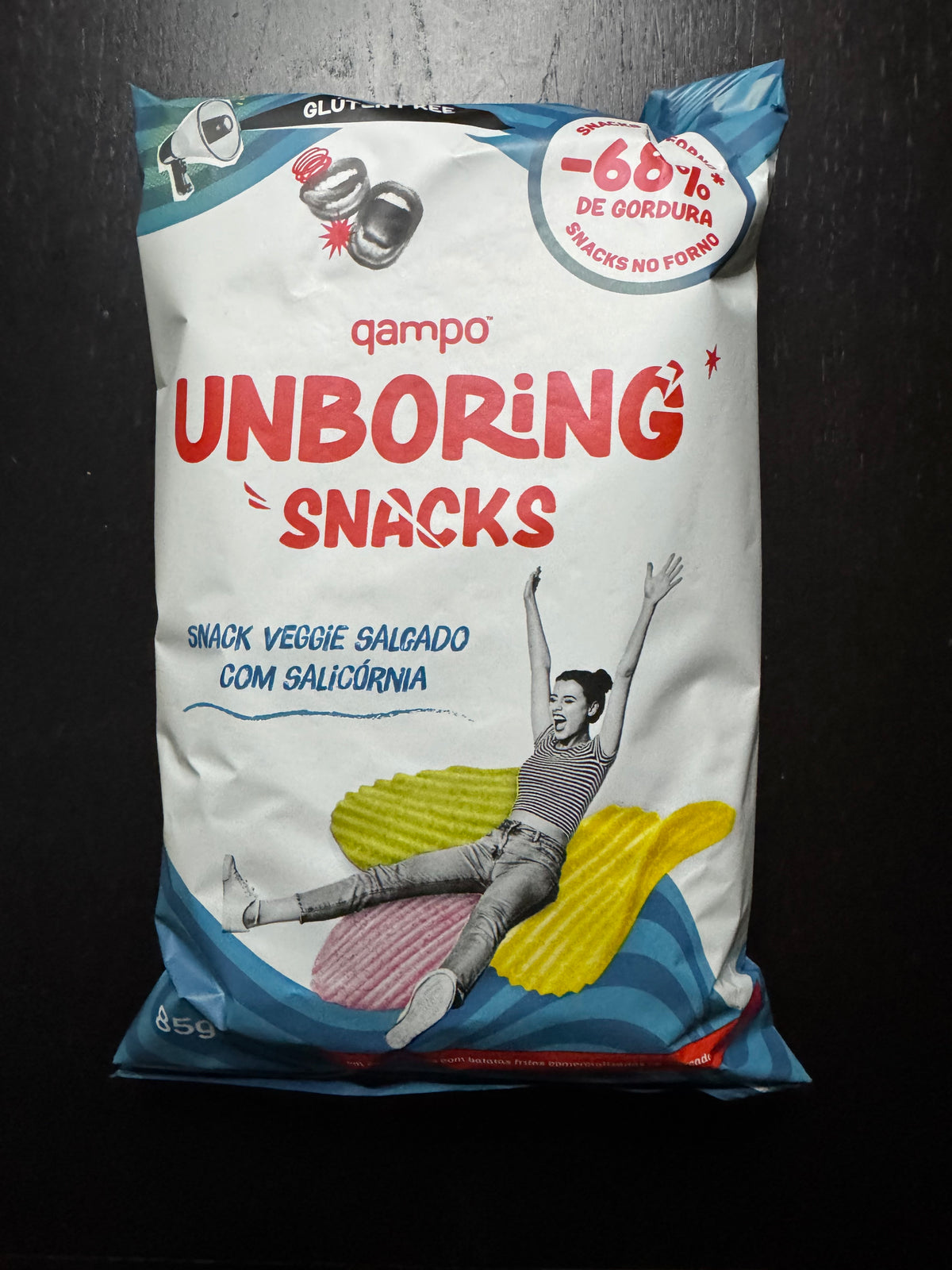 Qampo Unboring Snacks ( VeggiebSalgado com Salicornia) 85g