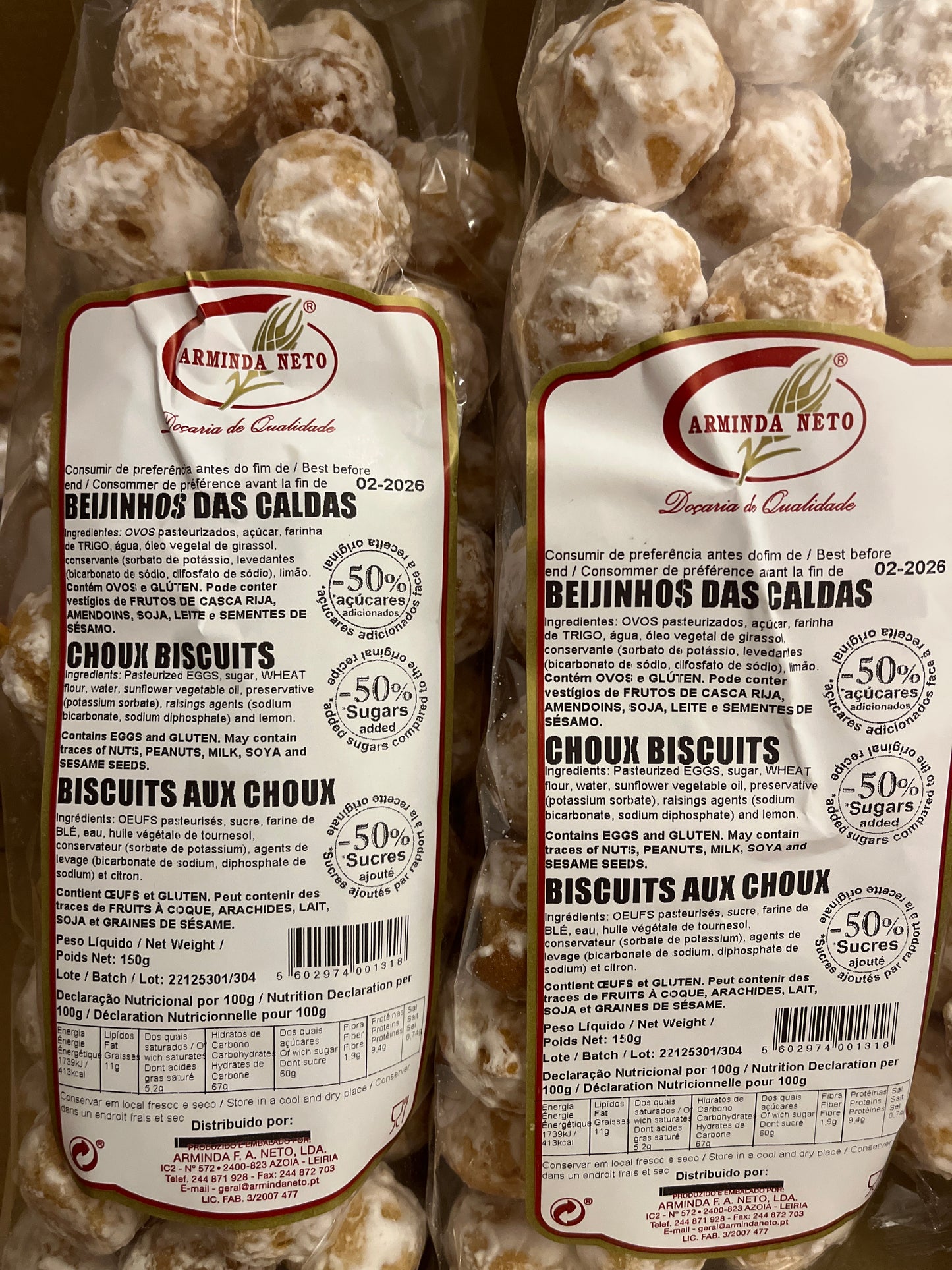 Beijinhos das Caldas 150g Validade 02.26