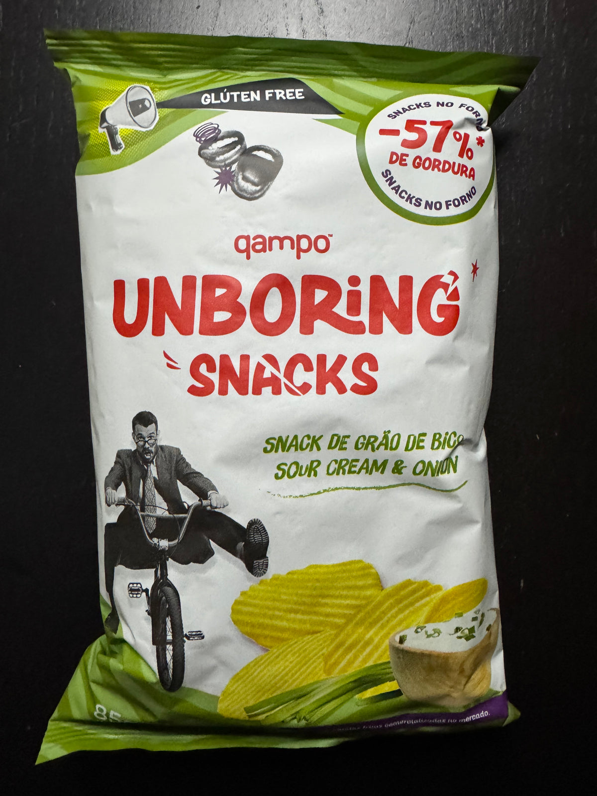 Qampo Unboring Snacks (Grão de Bico Sour Cream & Onion 85g