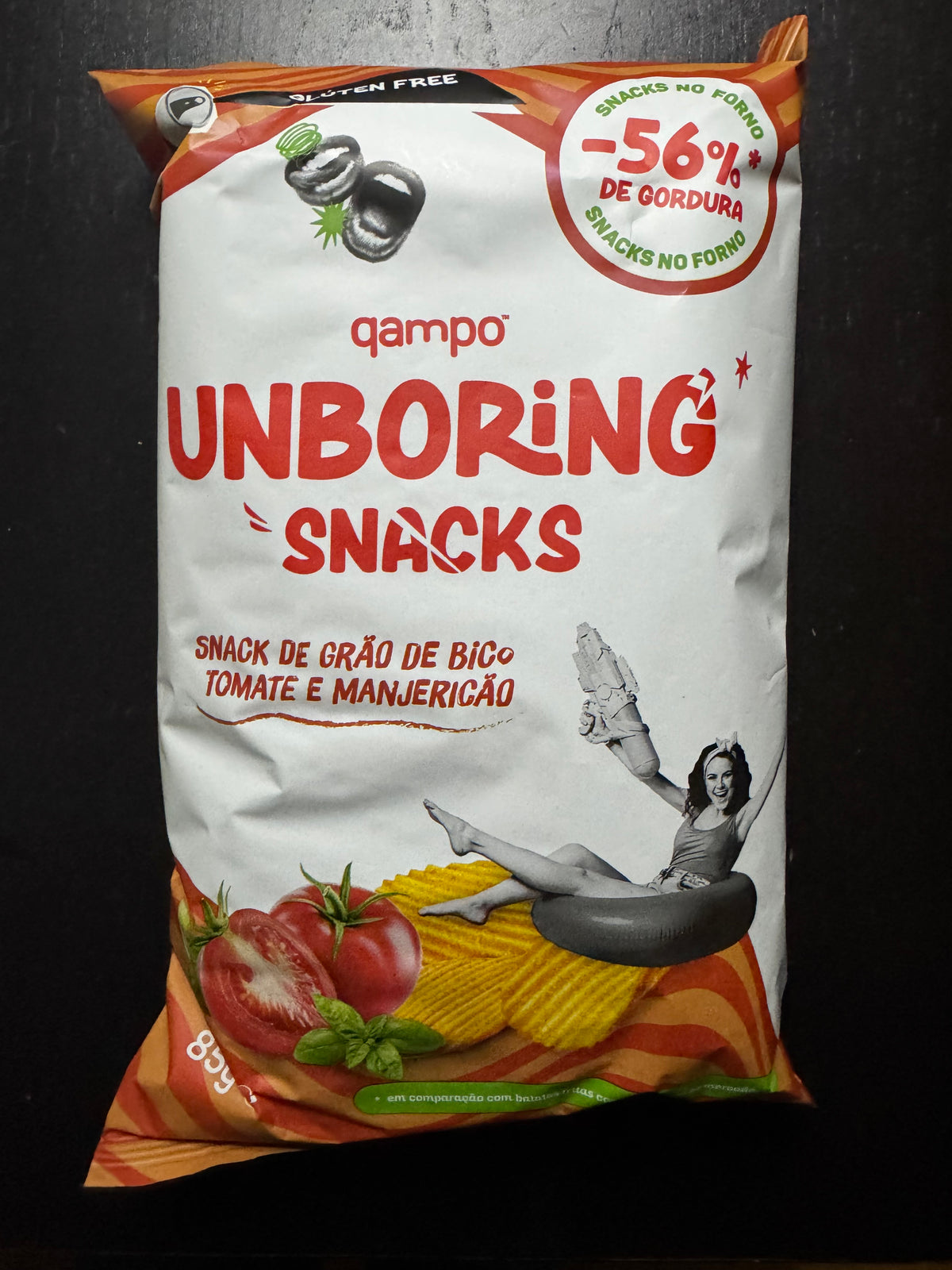 Qampo Unboring Snacks ( Grão de Bico Tomate e Manjericão? 85g