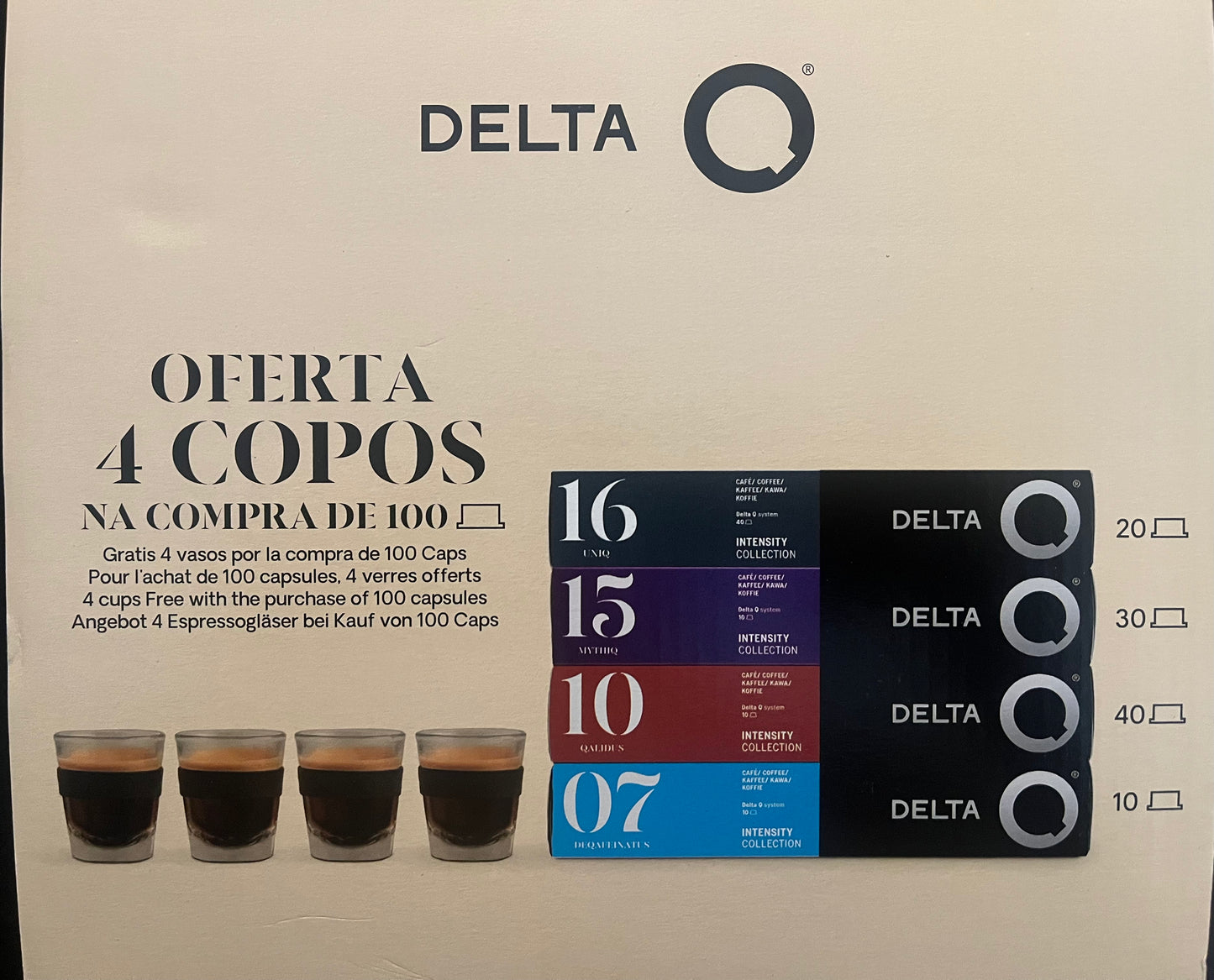 Delta 100 Cápsulas + 4 copos Oferta