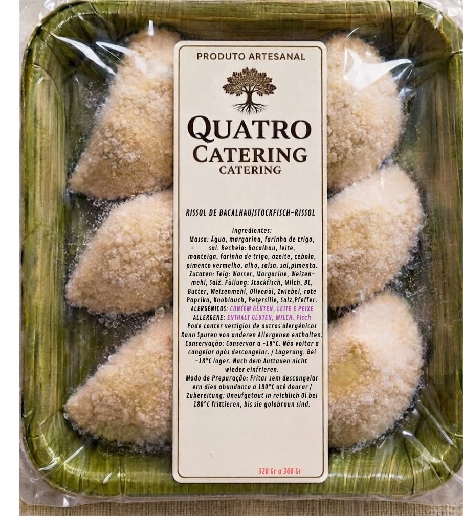 Rissois Bacalhau Artesanais congelados 6unidades 320g-380g