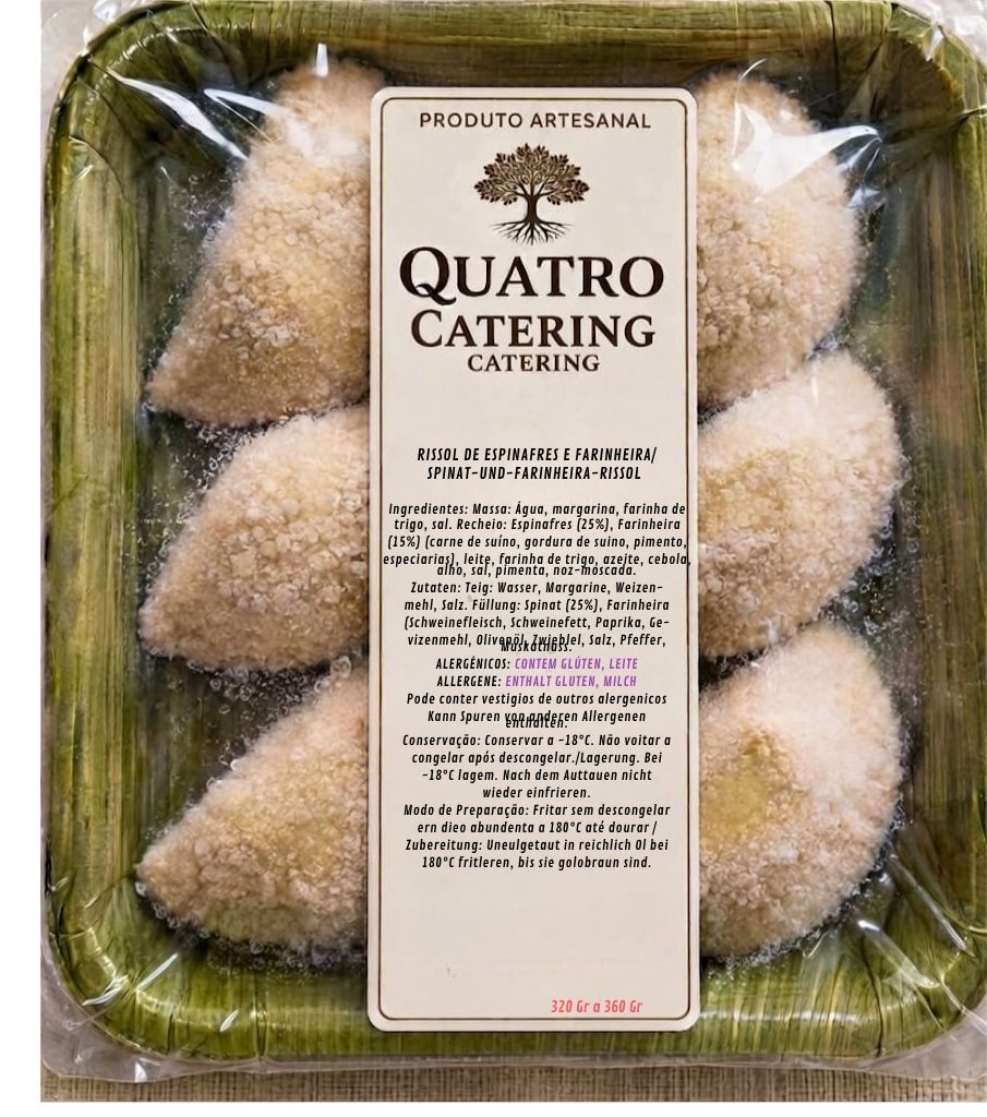 Rissois Farinheira Espinafres Artesanais congelados 6unidades 320g-380g