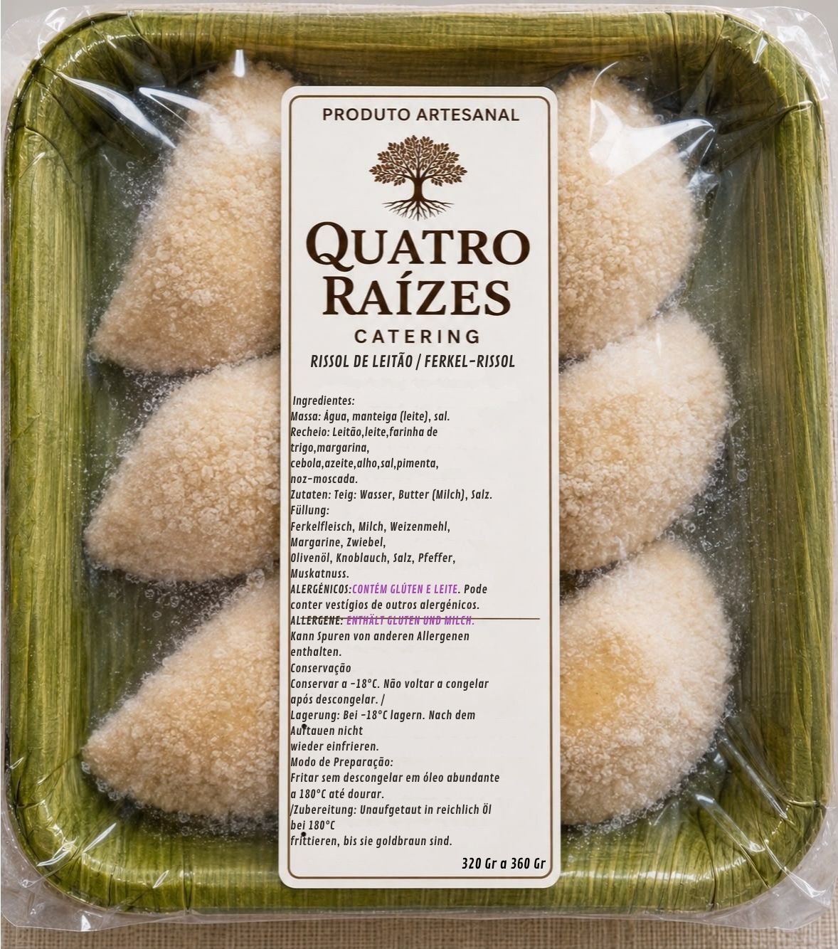 Rissois Leitão Artesanais congelados 6unidades 320g-380g