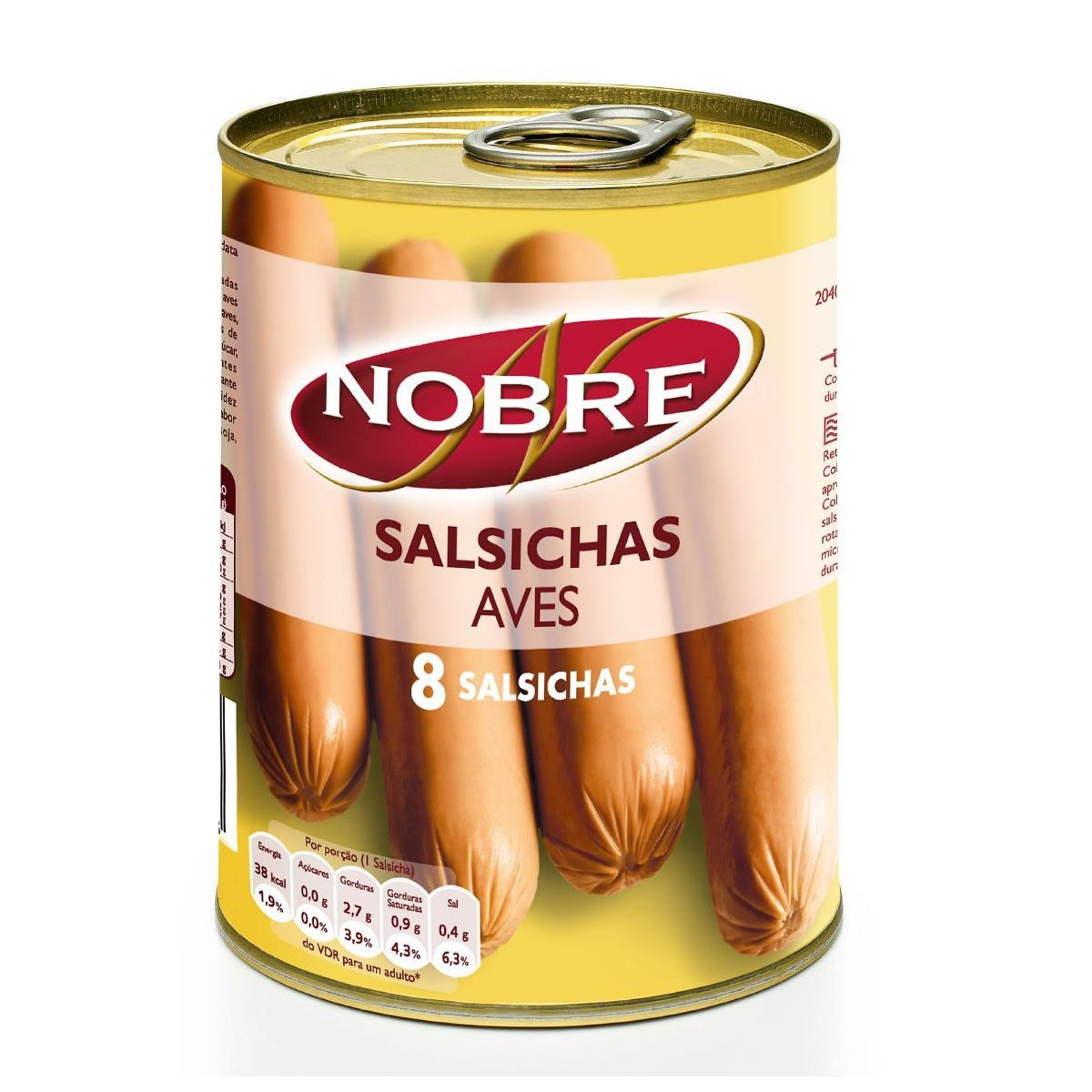 Nobre Salsichas Aves 8unidades 200g