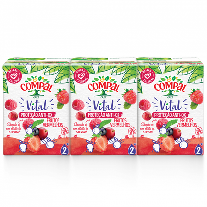 Compal Vital Frutos Vermelhos 3x200ml