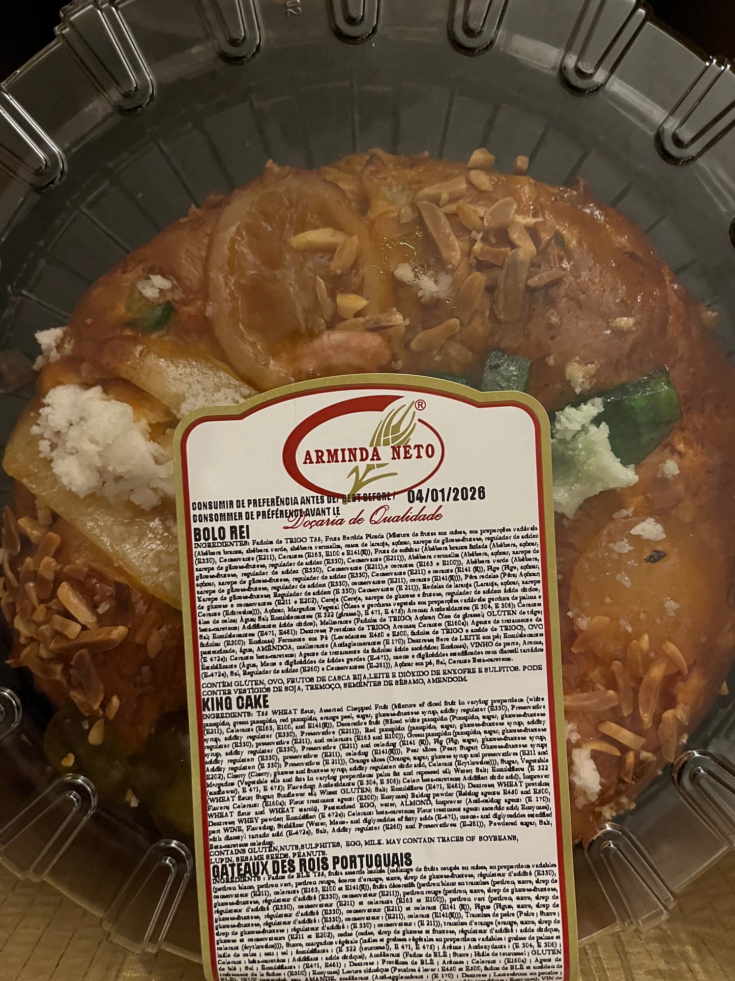 Bolo Rei Arminda Neto 600g Validade 04.01.26