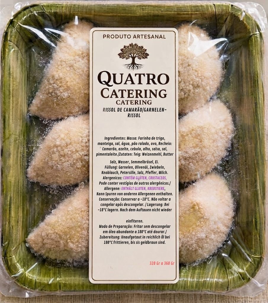 Rissois Camarão Artesanais congelados 6unidades 320g-380g