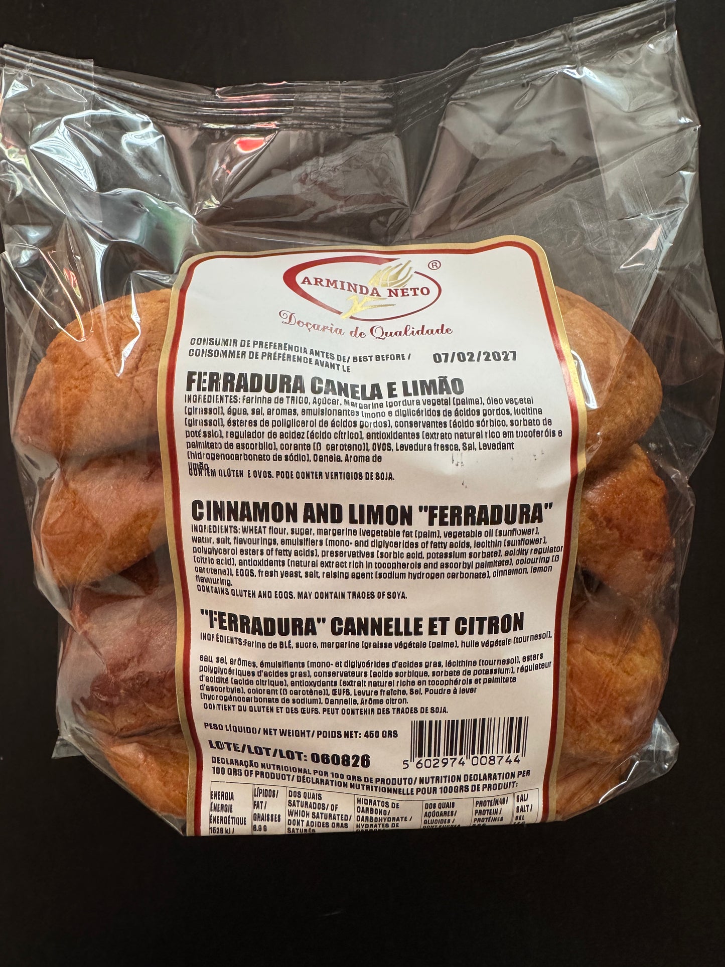 Ferradura Canela e Limão 450g validade 07.02.27